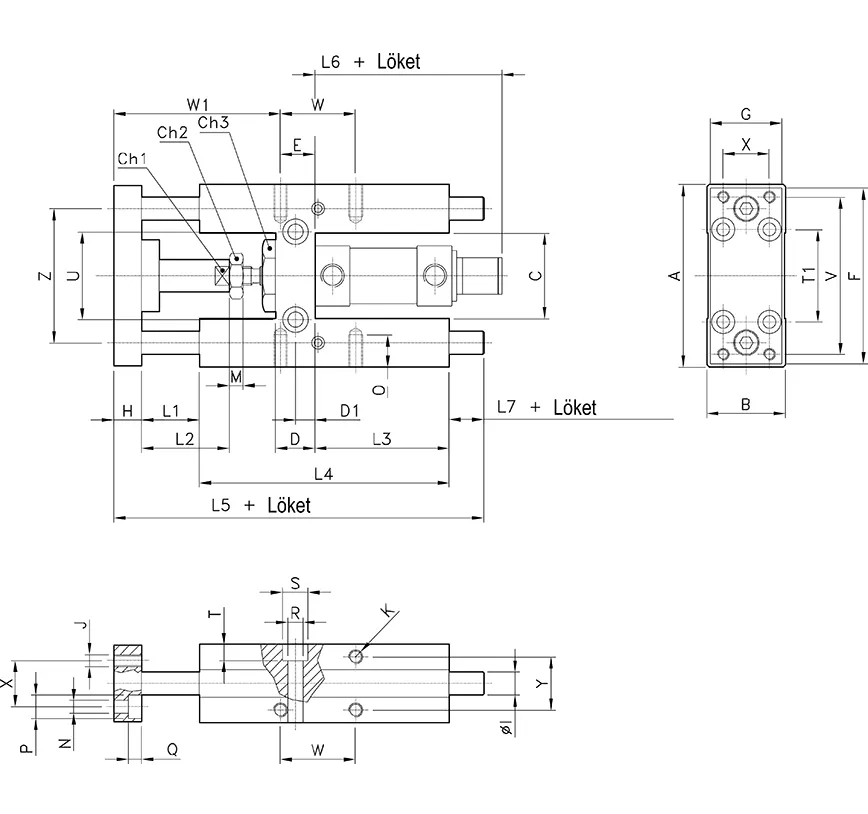 H-shaped liner guide | for cylinders ISO 6432 | with plain bearing | with longer coupling HAFNER RHSL
