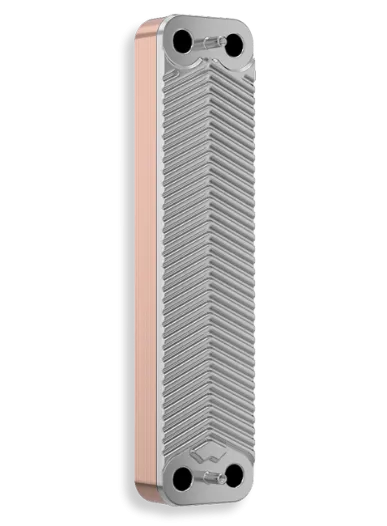Asymmetric brazed plate exchangers