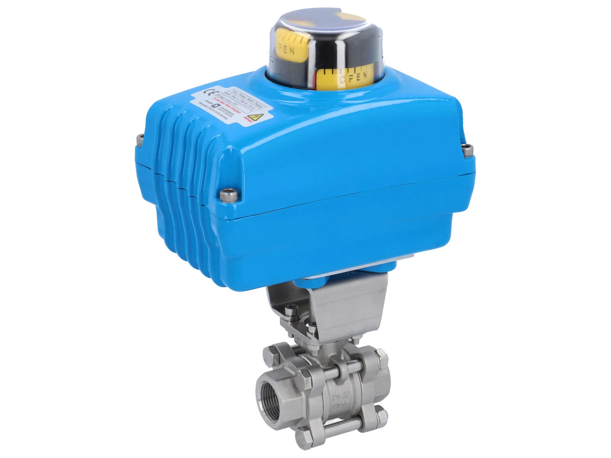 Stainless steel ball valve threaded with electric actuator END-Armaturen ZA-NE