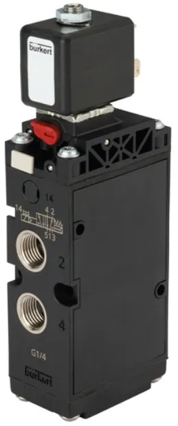 Hazardous location solenoids type 6519 - Servo-assisted 3/2, 5/2 or 5/3-way solenoid valve for pneumatics