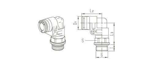 Push-in fitting | turnable elbow | Series 900 HAFNER 930P