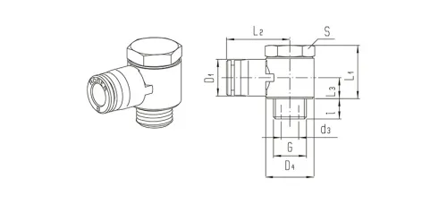 Push-in fitting | Swivel elbow | Series 900 HAFNER 952P
