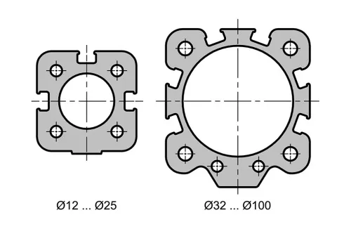 Double acting cylinder | magnetic piston | female thread | B-series HAFNER BF