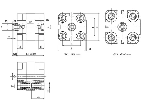Double acting cylinder | magnetic piston | female thread | Q-series HAFNER QIN