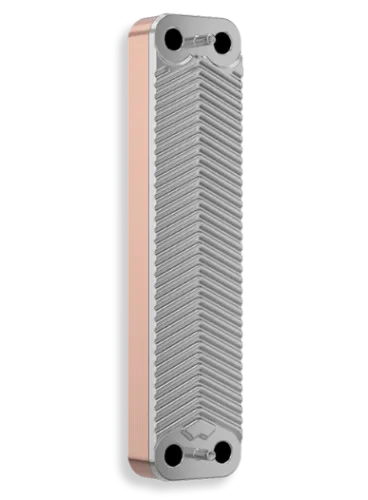 Asymmetric brazed plate exchangers