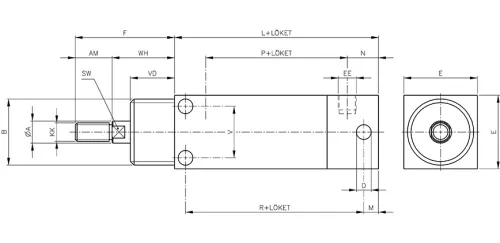 Clamping cylinder | single acting | S-series HAFNER SEJ