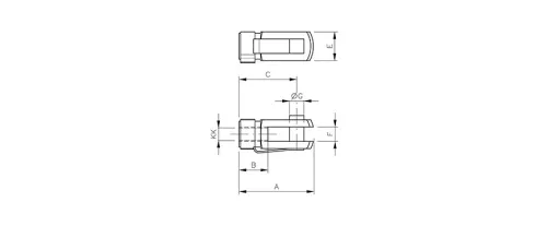 Rod clevis for piston rod HAFNER UV