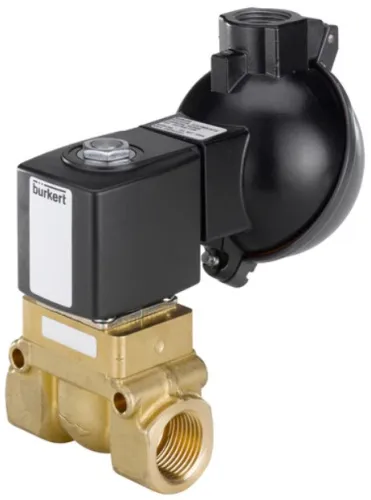 Steam solenoid valve Burkert type 5404 - Servo-assisted 2/2-way piston valve