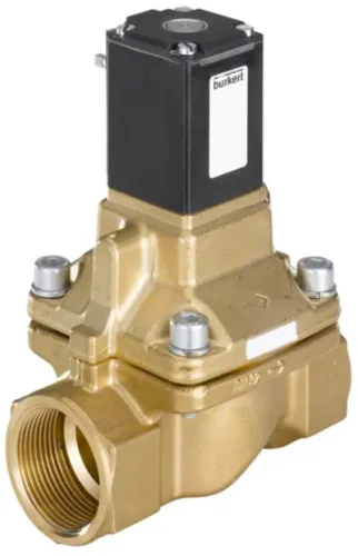 Steam solenoid valve Burkert type 5404 - Servo-assisted 2/2-way piston valve
