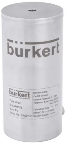 Pneumatic rotary actuator for the automation of ball and butterfly valves Burkert type 2053