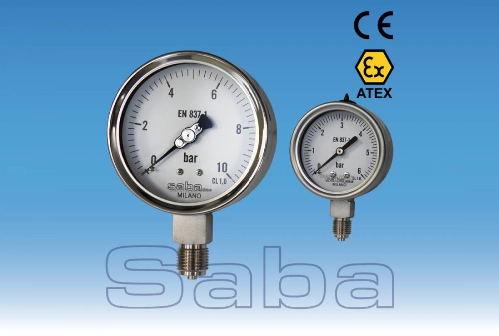 INOX PRESSURE GAUGE GAS CONNECTION (MOD. SA)