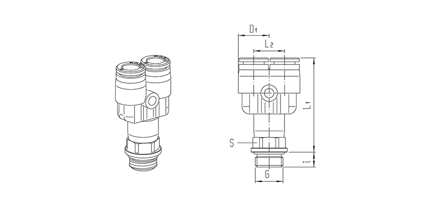 Push-in fitting | T | Series 900 HAFNER 992P