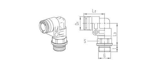 Push-in fitting | turnable elbow | Series 900 HAFNER 930P