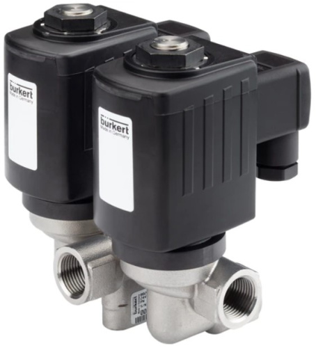 Steam solenoid valve Burkert type 6240 - Servo-assisted 2/2-way piston valve