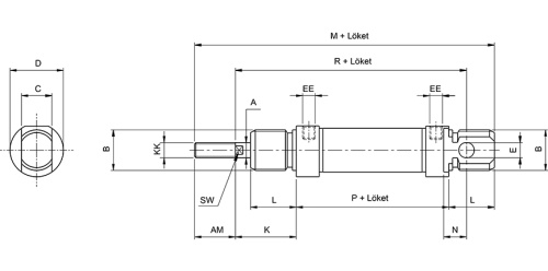 Double acting cylinder | adjustable cushioning | magnetic piston | R-series HAFNER RDM