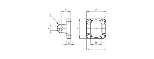 Female clevis bracket | fits ISO-VDMA HAFNER DG