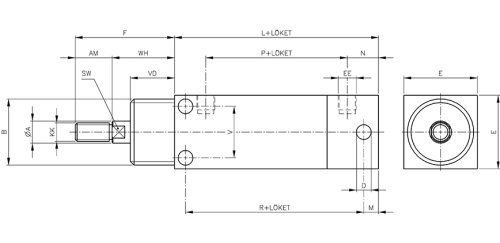 Clamping cylinder | double acting | S-series HAFNER SDJ
