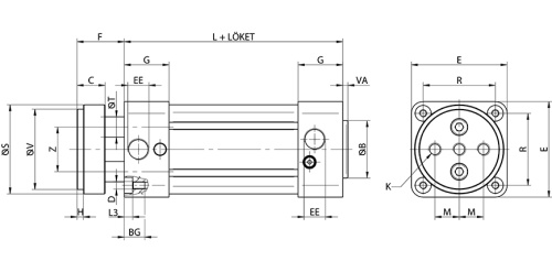 Double acting cylinder | adjustable cushioning | magnetic piston | non-rotating piston rod | D-serie  HAFNER DILD
