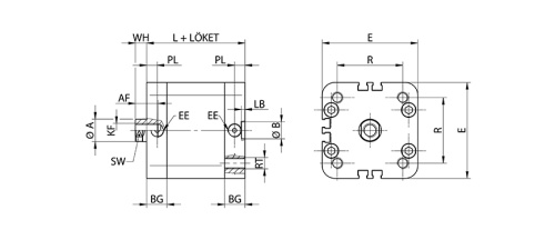Single acting cylinder | magnetic piston | female thread | Z-series HAFNER ZEN
