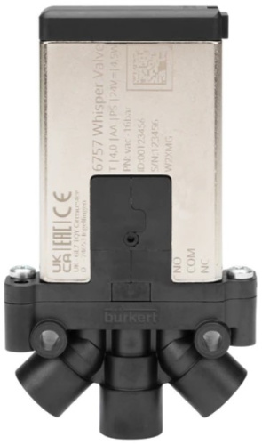 Solenoid valve Burkert type 6757 - 2/2 or 3/2-way Whisper Valve with media separation