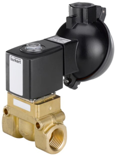 Steam solenoid valve Burkert type 5404 - Servo-assisted 2/2-way piston valve