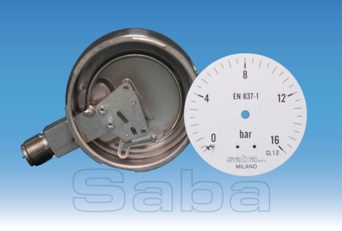 INOX PRESSURE GAUGE GAS CONNECTION (MOD. SA)