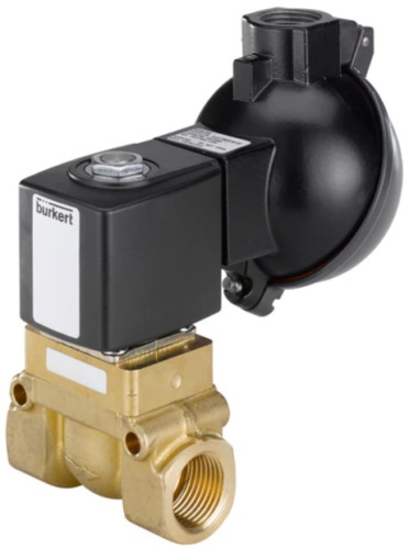 Steam solenoid valve Burkert type 5404 - Servo-assisted 2/2-way piston valve