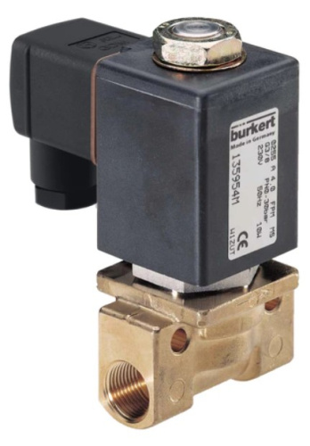 Steam solenoid valve Burkert type 0255 - Direct-acting 2/2-way plunger valve